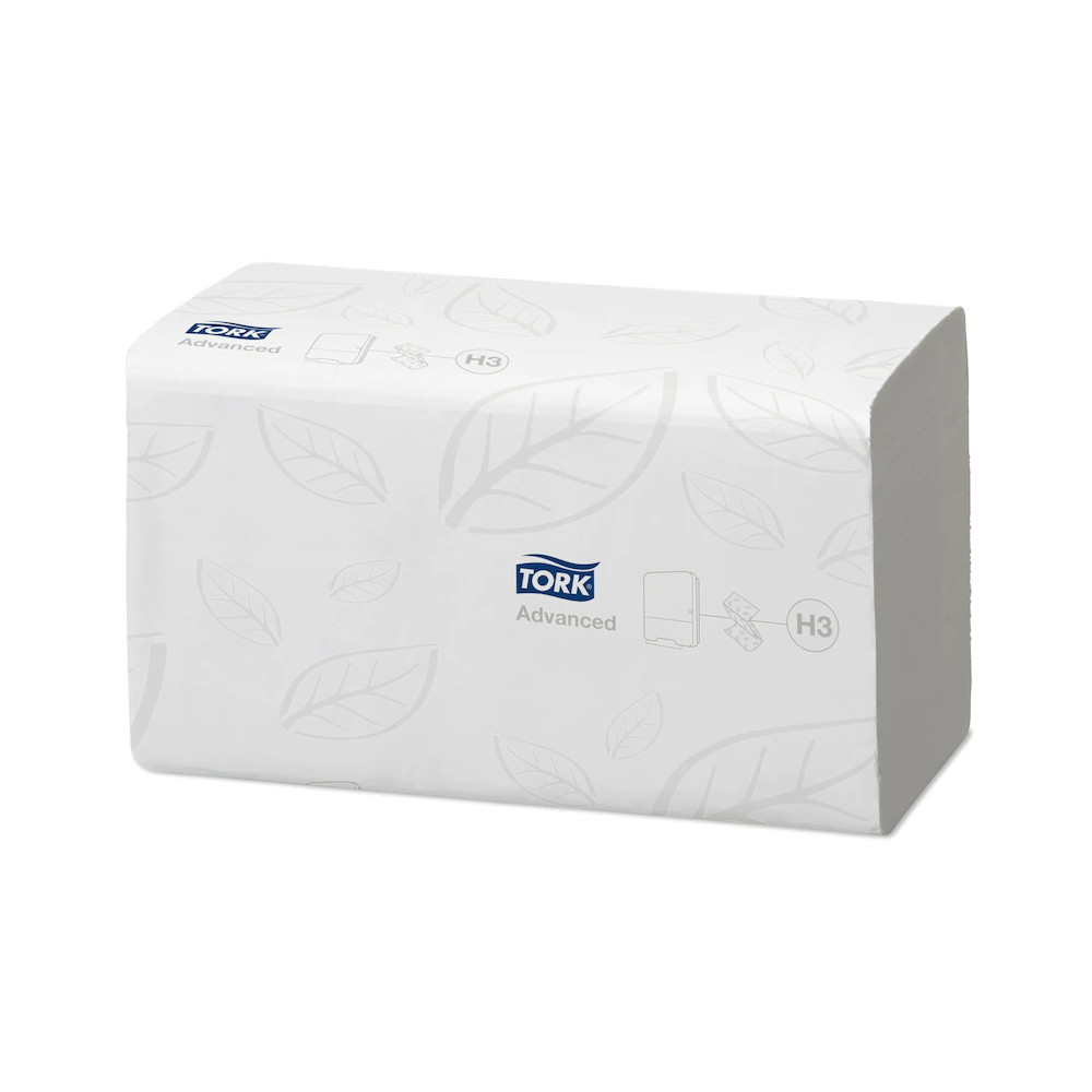 Kéztörlő 2 rétegű Z hajtogatású 250 lap/csomag 15 cs/karton toalettbe dobható Singlefold Tork_290190 fehér - Image 2