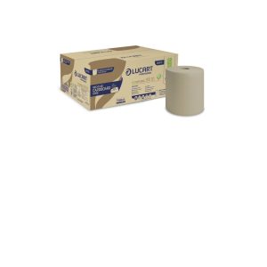 Kéztörlő 2 rétegű tekercses átmérő: 19 cm 155 méter/tekercs 6 tekercs/karton  EcoNatural Lucart_861170 havanna barna
