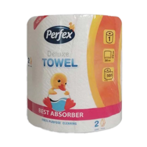 Kéztörlő tekercses háztartási Perfex Deluxe 2 rétegű 500 lapos 1 tekercses