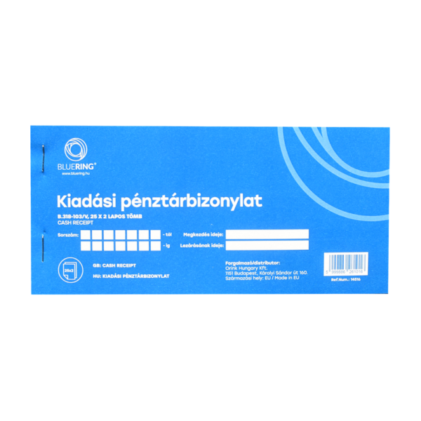 Kiadasi penztarbizonylat 25x2lapos B318 103V Bluering i263135