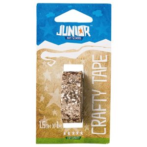 Kreatív Junior csillámos dekorszalag, arany,  15 mmx1 m