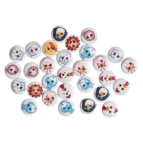 Kreatív Junior gomb, állatos, 15mm, 30 db/csomag 1 Kreatív Junior gomb, állatos, 15mm, 30 db/csomag