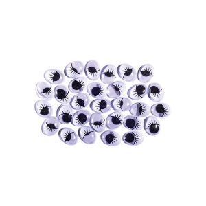 Kreatív Junior ovális mozgószem, szempillával, 12x16 mm, 30 db/csomag