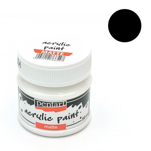 Kreatív akrilfesték Pentart matt 50 ml fekete 9990 1 Kreatív akrilfesték Pentart matt 50 ml fekete 9990