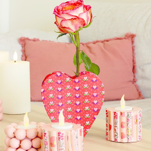 Kreatív decoupage tárgy Clairefontaine Décopatch szív váza 13x5x13cm 3 Kreatív decoupage tárgy Clairefontaine Décopatch szív váza 13x5x13cm - Image 3