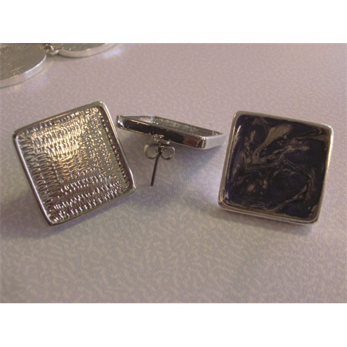 Kreatív fülbevaló alap Pébéo fém szögletes 20x20 mm ródium bevonattal 1 Kreatív fülbevaló alap Pébéo fém szögletes 20x20 mm ródium bevonattal