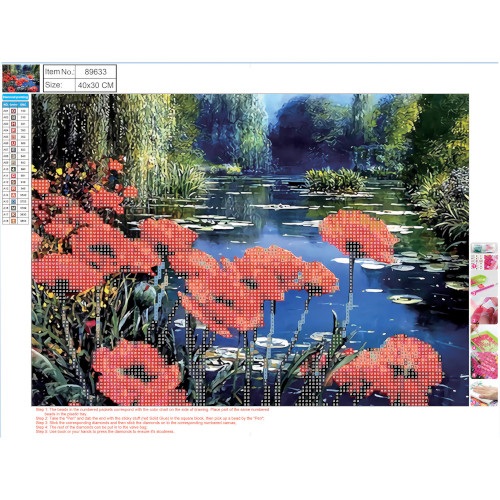 Kreatív gyémántszemes kirakó Centrum 30x40 cm, Tópart pipacsokkal 1 Kreatív gyémántszemes kirakó Centrum 30x40 cm, Tópart pipacsokkal