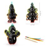 Kreatív kaparós 3D figura Trendhaus Wichtel karácsonyi 3 db-os klt. pálcával, szalaggal - Image 2