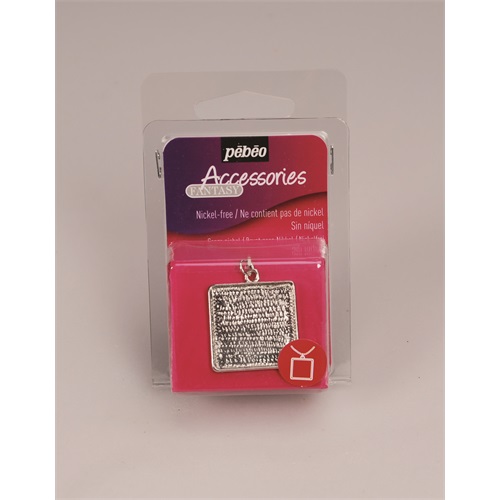 Kreatív medálalap Pébéo fém szögletes 20x20 mm ródium bevonattal 1 Kreatív medálalap Pébéo fém szögletes 20x20 mm ródium bevonattal