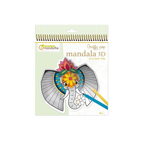 Kreatív színező Avenue Mandarine Graffy Pop Mandala 3D, spirálos, A szavanna állatai 8 Kreatív színező Avenue Mandarine Graffy Pop Mandala 3D, spirálos, A szavanna állatai - Image 8