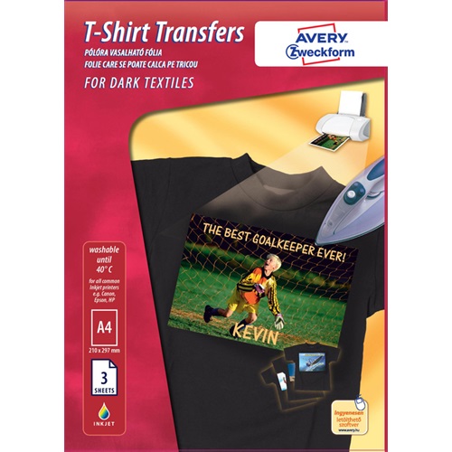 Kreatív vasalható fólia Avery C9406-3 A/4 sötét pólóra 3 ív/csomag 1 Kreatív vasalható fólia Avery C9406-3 A/4 sötét pólóra 3 ív/csomag