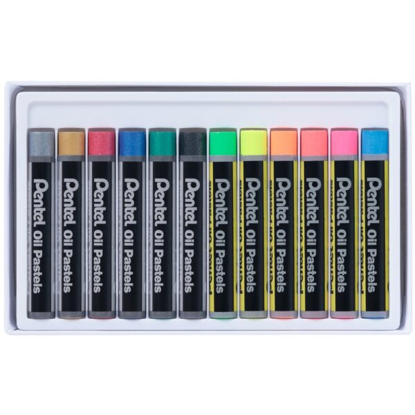 Kreta olajpasztell keszlet PHN MF12 Pentel 12 klf fluoreszkalo metal szin i245439