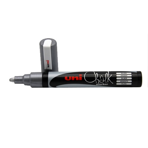 Krétamarker Uni PWE-5M ezüst 1 Krétamarker Uni PWE-5M ezüst