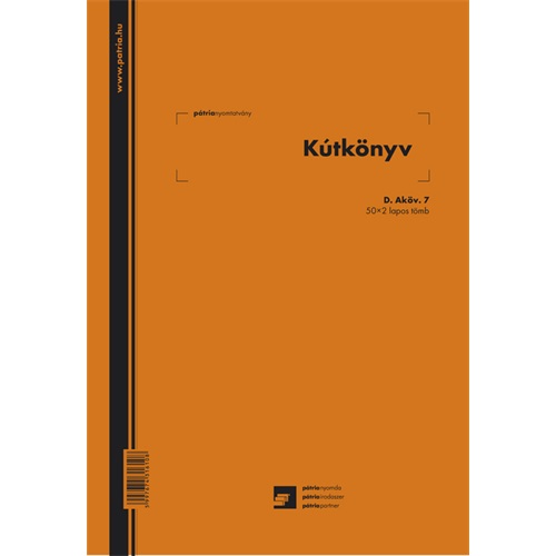 Kútkönyv 50x2 lapos tömb A/4 álló 1 Kútkönyv 50x2 lapos tömb A/4 álló