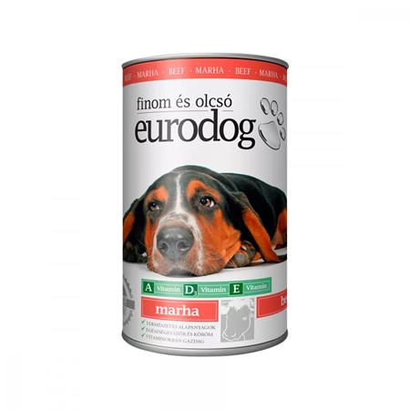 Kutyaeledel, konzerv, 1240 g "Eurodog", marhás 1 .
