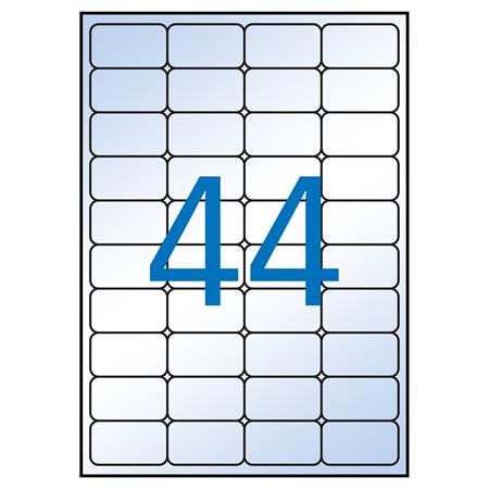 Etikett, 48,5x25,4 mm, poliészter, kerekített sarkú, APLI, átlátszó, 440 etikett/csomag 1 APLI