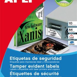 Etikett, 45,7x21,2 mm, biztonsági, kerekített sarkú, APLI, 480 etikett/csomag