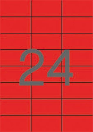 Etikett, 70x37 mm, színes, APLI, piros, 2400 etikett/csomag 1 APLI