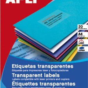 Etikett, 48,5x25,4 mm, poliészter, időjárásálló, matt, APLI, áttetsző, 880 etikett/csomag