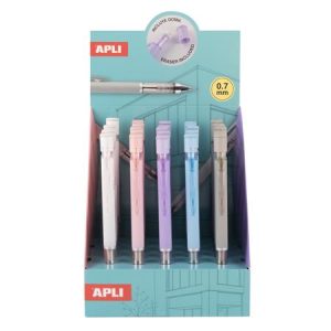 Nyomósirón display, 0,7 mm, hegyezővel, rázós, APLI, vegyes színekben, 25 db