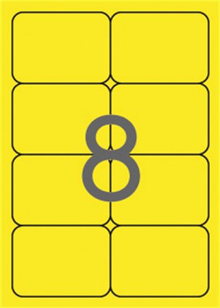 Etikett, 99,1x67,7 mm, színes, kerekített sarkú, APLI, neon sárga, 160 etikett/csomag 1 APLI