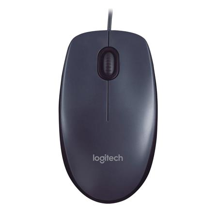 Egér, vezetékes, optikai, normál méret, USB, LOGITECH "M90", sötétszürke 1 LOGITECH
