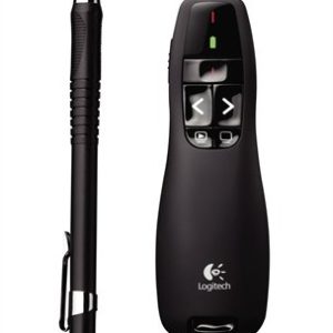 Prezentációs távirányító, lézermutatóval, vezeték nélküli, LOGITECH "R400"