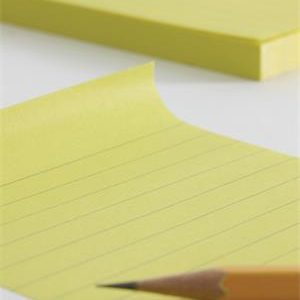 Öntapadó jegyzettömb, vonalas, 100x150 mm, 100 lap, APLI "Classic", sárga