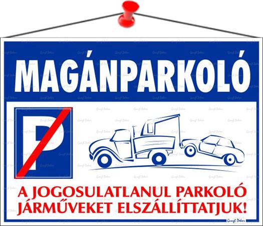 Információs tábla, 35x25 cm, "Magánparkoló" 1 .