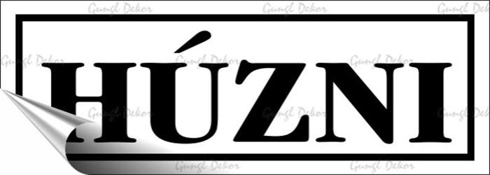 Információs matrica, 14x5 cm, "Húzni", fehér 1 .