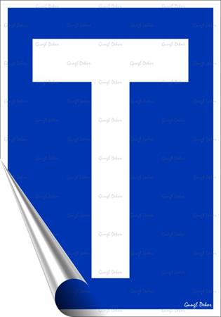 Információs matrica, 25x17,5 cm, tanuló vezető T betű, kék 1 .