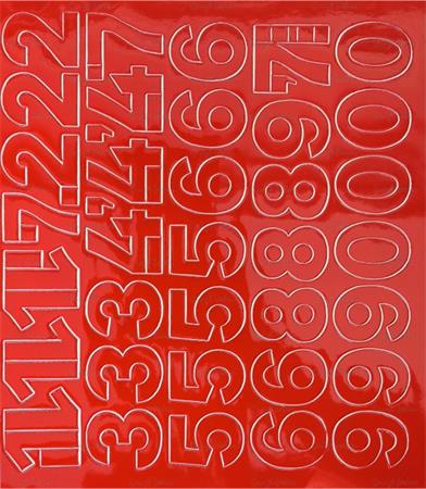 Öntapadós matrica, 3 cm-es, számlap, piros 1 .