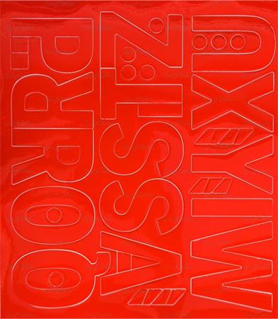 Öntapadós matrica, 5 cm-es, betűlap, ABC második fele, piros 1 .