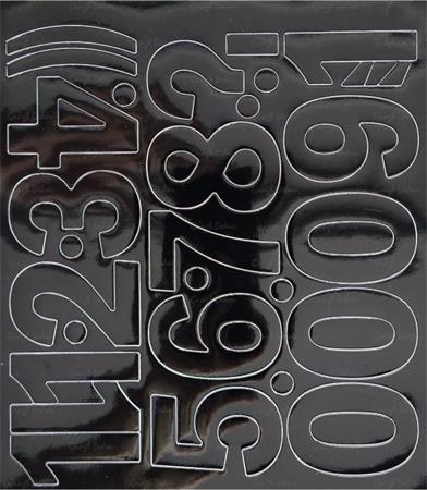 Öntapadós matrica, 5 cm-es, számlap, fekete 1 .