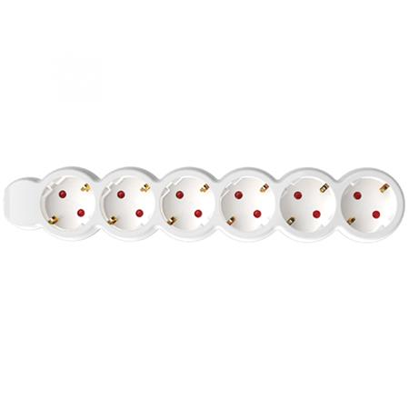 Elosztósor, 6 csatlakozóaljzat, 3 m kábelhosszúság, HOME, fehér 1 HOME