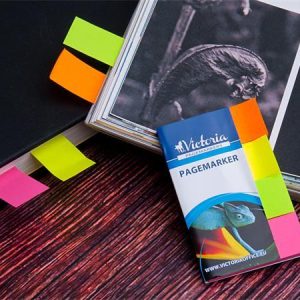 Jelölőcímke, papír, 4x40 lap, 20x50 mm, VICTORIA OFFICE, vegyes szín