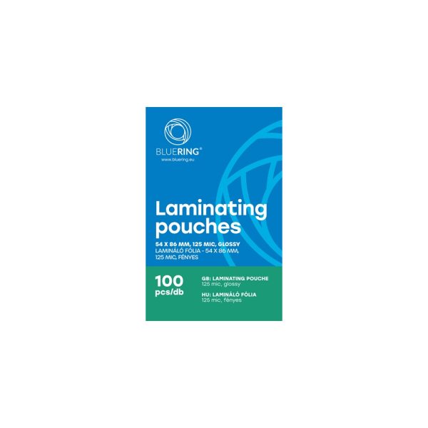 Laminalo folia 54x86mm 125 micron 100 db doboz Bluering i520003