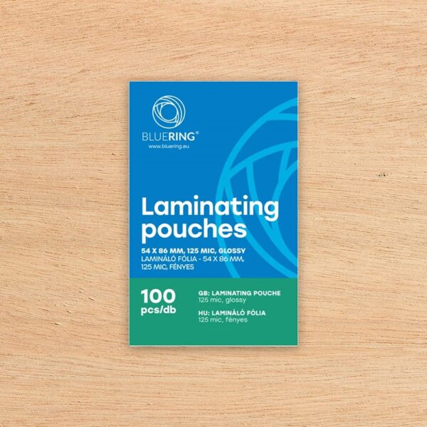 Laminalo folia 54x86mm 125 micron 100 db doboz Bluering i546265