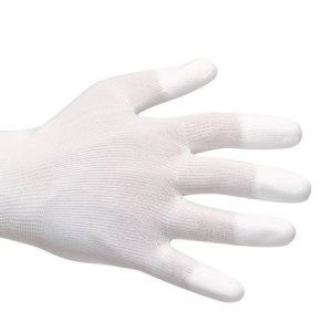 Védőkesztyű, PU ujjvégmártott, M