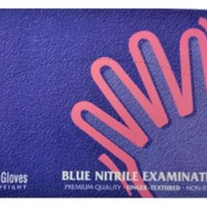 Védőkesztyű, egyszer használatos, nitril, L méret, 200 db, púder nélküli, kék