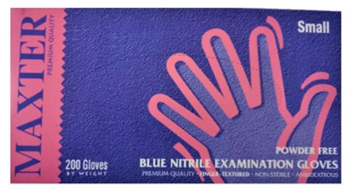 Védőkesztyű, egyszer használatos, nitril, XS méret, 200 db, púder nélküli, kék 2 Védőkesztyű, egyszer használatos, nitril, XS méret, 200 db, púder nélküli, kék