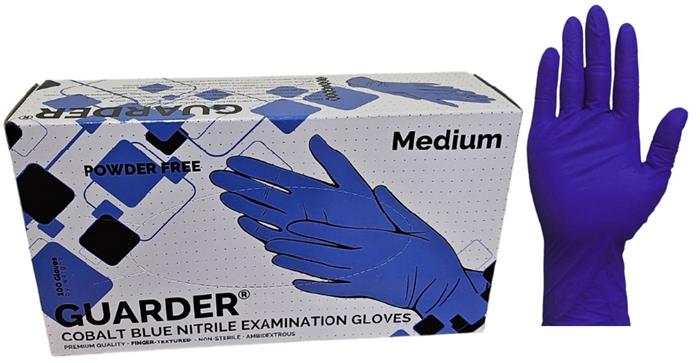 Védőkesztyű, egyszer használatos, nitril, M méret, 100 db, púder nélküli, kobaltkék 1 .