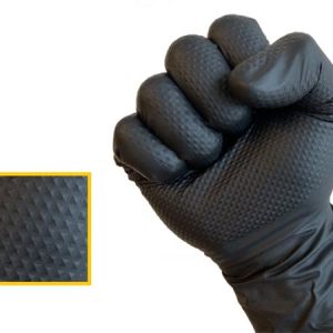 Védőkesztyű, egyszer használatos, nitril, 8,4g, XL méret, 100 db, púder nélküli, fekete