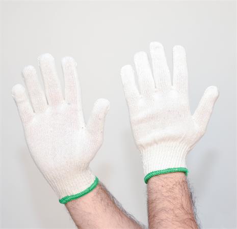 Cérnakesztyű, kevertszálas, M méret, 12 pár, rövid szár, natúr szín 1 .