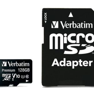 Memóriakártya, microSDXC, 128GB, CL10/U1, 90/10 MB/s, adapter, VERBATIM "Premium"