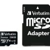 Memóriakártya, microSDXC, 256GB CL10/U1, 90/10 MB/s, adapter, VERBATIM "Premium"