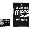 Memóriakártya, microSDHC, 32GB, CL10/U3, 90/45 MB/s, adapter, VERBATIM "PRO"