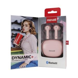 Fülhallgató, vezeték nélküli, Bluetooth 5.3, mikrofonnal, MAXELL "Dynamic+", rózsaszín