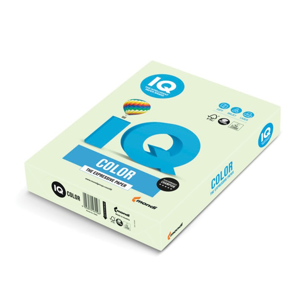 Másolópapír, színes, A3, 80g. IQ MG28 500ív/csomag, pasztell középzöld 3 Másolópapír, színes, A3, 80g. IQ MG28 500ív/csomag, pasztell középzöld - Image 3