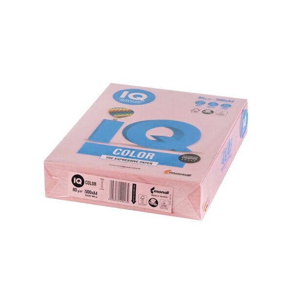 Masolopapir szines A4 80g IQ PI25 500iv csomag pasztell pink i20338